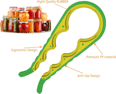 Jar Opener, 6 In 1 Bottle Opener Can Opener for Weak Hands, Jar Openers for Seniors with Arthritis, Multifunctional Lid Opener Kit, Easy Jar Opene...