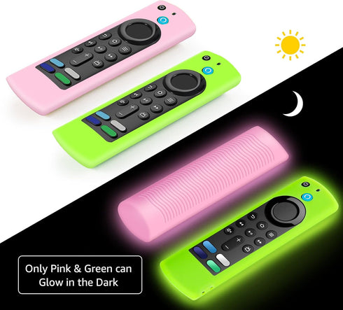 (3 Pcs) ONEBOM Fire Stick Remote Cover 3rd Gen, Glowing in The Dark, Anti Slip Protective Silicone Firestick Cover Compatible with Firestick 4K / ...