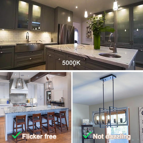 T10 Led Bulb 5000K 3.2 inches, e26 Led Bulb 60 watt Equivalent Dimmable, T25 Tubular Light Bulb, Edison Bulbs 6W e26 Medium Base Lightbulb UL List...