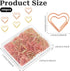Heart Paper Clips Gold Love Heart Shaped Small Paper Clips Rose Gold Cute Metal Journaling Paper Clamps Paperclips for Women Paper Document Note S...