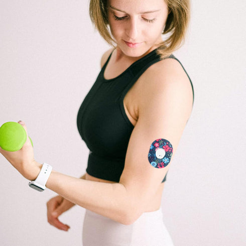 25pcs Sensor Covers for Dexcom G7, Waterproof Blood Sugar Monitor Patch Flower Pattern Adhesive Patches Sensor Sticker Accessories Compatible with...