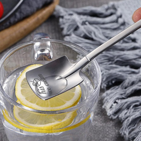 4 Pcs Stainless Steel His and Hers Ice Cream Spoons, Metal Shovel Spoons Couple Gift, Tea Dessert Spoon, Table Spoons Silverware for Coffee Fruit ...