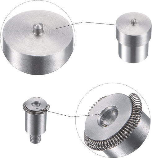 uxcell 17mm Snap Fasteners Button Die for Hand Press Machine Setter Carbon Steel Pointed Fasteners Tool M8x1.25mm Install Thread...