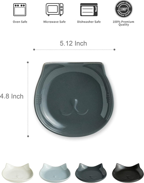 Ceramic Spoon Rest for Stove Top, Cat Cooking Spoon Holder for Kitchen Counter, Cute Spoon Rest Utensil Rest for Spatula Spoons Ladles, Dark Gray...