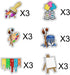 Slime Cupcake Toppers 18 pcs - Painting Themed Art Happy Birthday Decor Artist Palette Paint Brush boy Girl Party Supplies...