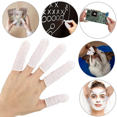 BTYMS 400 Count Latex Finger Cots Medium Fingertip Gloves Disposable Finger Rubber Tips Protector Anti-Static...