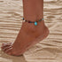 Boho Turquoise Anklet Bracelet Colorful Seed Bead Ankle Blue Turquoise Dangle Anklet Bracelet Black Wax Rope Anklet Rainbow Rice Bead Foot Anklet ...