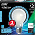 Feit Electric A19 LED Filament Light Bulbs, 75W Equivalent, Dimmable, E26 Standard Base, 1100 Lumens, 5000K Daylight, 13 Years Lifetime, Frosted W...