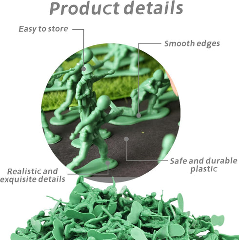 AMOR PRESENT 120PCS Army Men Action Figures, 2" Army Men Toy Soldiers Military Toys Playset Green for Boys Birthday Gift...