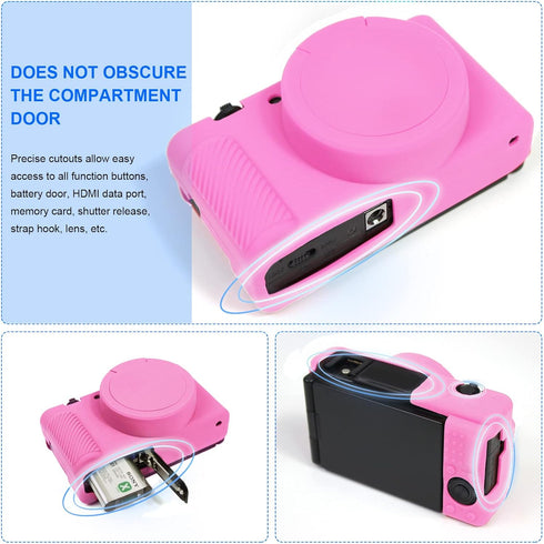 Camera Case for Sony ZV-1 Camera Removable Lens Cover,Anti-Scratch Silicone Soft Camera Case Compatible with Sony ZV-1 ZV1 Camera(Pink)...