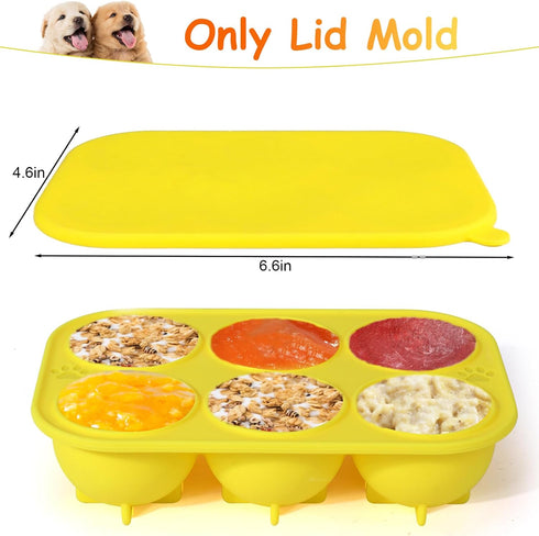 BABORUI Lid Silicone Molds for 6 Cavities Dog Treat Molds (L)...
