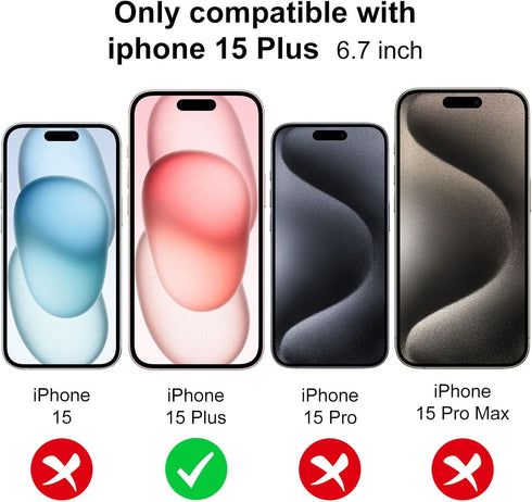 for iPhone 15 Plus Screen Protector, Anti Glare Eye Protection, HD High Transmittance, Easy to Install, 15 Plus 6.7" with 9H shatterproof & scratc...