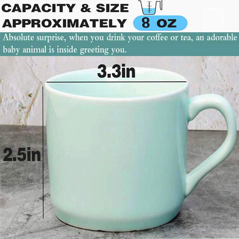 Lucky Cat 3D Cute Cartoon Animal Ceramics Coffee Cup - World's Greatest father, 8 OZ Coffee Mugs - Gift for Best Dad Mom Husband Wife Uncle Aunt G...