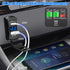 USB Rocker Switch Outlet, Linkstyle QC 3.0 USB-A Port, USB C Port and Voltage Meter with Blue LED Digital Display, Waterproof 12V 24V Rocker Switc...