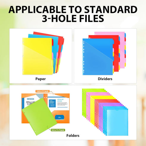 WOT I Telescoping 3 Ring Binder, Flexible Binder with Expandable Spine, Flat Thin Binder for School Office Home Use, Holds 160 Sheets 8.5x11 inch ...