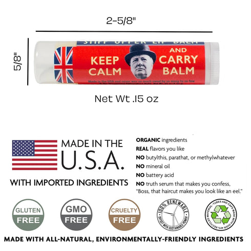 Winston Churchill Stiff Upper Lip Balm, Peppermint Flavored - Cruelty-Free and Made in the USA from Natural and Imported Ingredients...