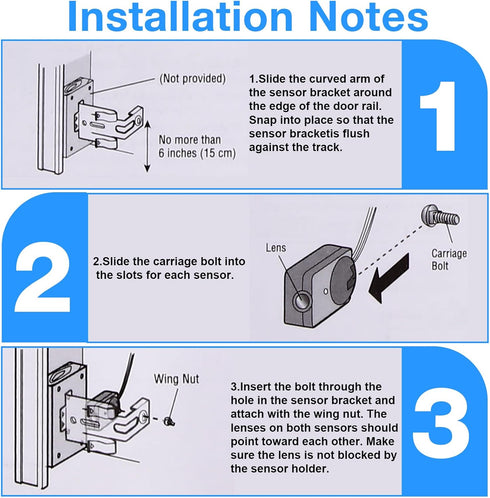 2 Pack Garage Safety Sensor Kit Garage Door Sensors 41A5034 Garage Door Openers Parts Garage Door Sensors Replacement Compatible with Liftmaster/C...