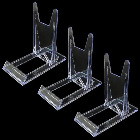 Acrylic Plate Stands FMHXG 3PCS Two Part Adjustable Clear Acrylic Plastic Display Stand Easel, Plastic Display Holders...