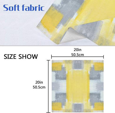 ALAZA Grey and Yellow Abstract Art Painting Cloth Napkins Dinner Napkins Set of 6,Reusable Table Napkins Washable Polyester Fabric for Cocktail Pa...