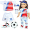 18-Inch-Doll-Clothes and Accessories - WONDOLL World Cup Team USA 18'' Soccer Uniform Outfits includes Headband,Shirt,Shorts, Socks,Shoes and Foot...
