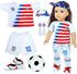 18-Inch-Doll-Clothes and Accessories - WONDOLL World Cup Team USA 18'' Soccer Uniform Outfits includes Headband,Shirt,Shorts, Socks,Shoes and Foot...