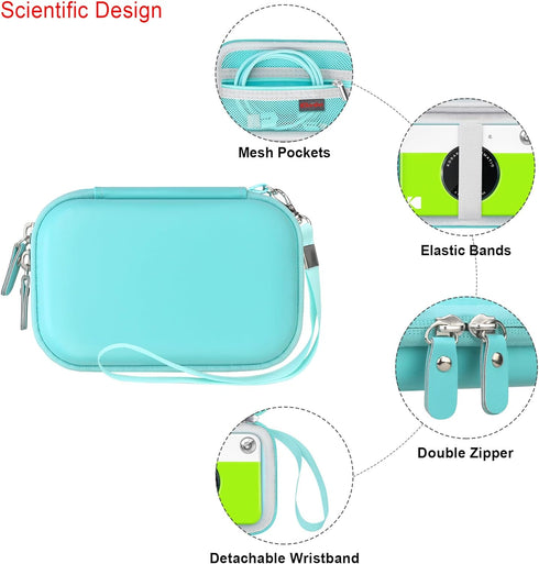 Camera Carrying Case for KODAK Printomatic Digital Instant Print Camera, Portable Bluetooth Photo Printer Storage Holder Bag, Mesh Bag Fits Zink P...