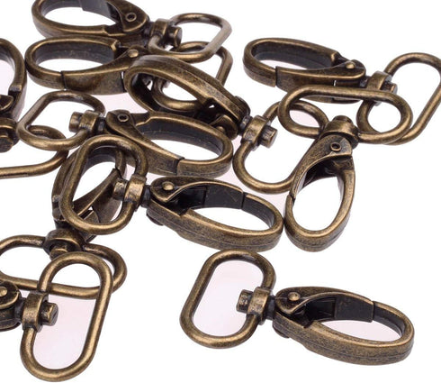 1-inch Antique Brass Curved Lobster Clasps Swivel Trigger Clips Snap (Pack of 20)...