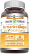 Amazing Formulas Turmeric Curcumin & Ginger with BioPerine 2250 mg Per Serving Veggie Capsules | Non-GMO | Gluten Free | Made in USA | Ideal for V...