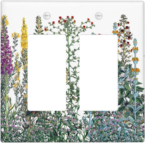 Light Switch Cover Decorative 2 Gang Double Rocker Switch Plate Covers Flora Graeca Greek Herbs Wall Plates for Light Plates Switch Covers for Roo...