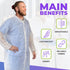 AMZ Disposable Lab Coats for Adults, Medium. White Polypropylene Knee Length Lab Coat Disposable. 30 GSM PPE Coat with 4 Snaps and Elastic Wrists....