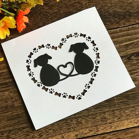 Heart Dog Paw Bone Metal Die Cuts,Cutting Dies for Card Making Clearance,Embossing Dies for Scrapbooking, DIY Album Paper Cards Art Craft Decorati...
