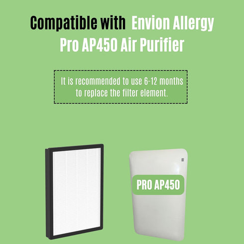 Nispira AP450F True HEPA Filter Compatible with Envion Allergy Pro AP450 Air Purifier. 1 Pack...
