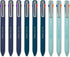 Pentel iZee 4 Colour Ballpoint Pen - Deep Blue, Deep Violet & Sky Blue Barrels - Multi Ink - Pack of 9...