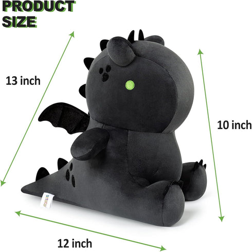 Ditucu Cute Dragon Plush Stuffed Animals Plushies Toys Super Soft Dolls Birthday Gifts for Kids Girls Boys Black 12 inch...