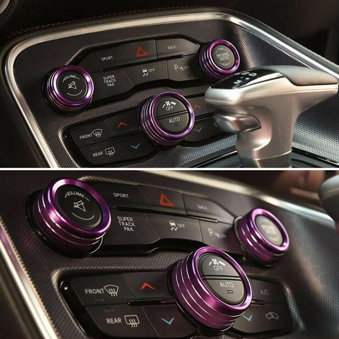 AC Knobs Conditioner Switch Button Cover Compatibility with 2015-2021 Challenger/Charger/Chrysler 300 300s 2013-2018 Ram 1500 2500 3500 Switch Vol...