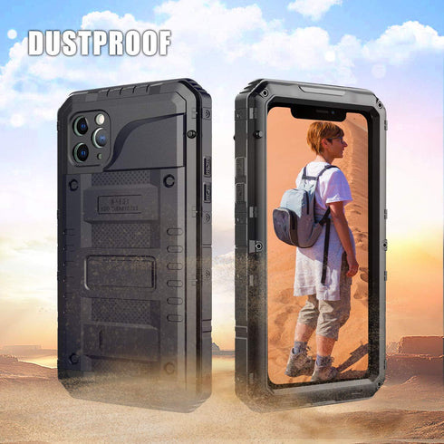 Mitywah Waterproof Case for iPhone 11 Pro Max, Heavy Duty Military Grade Metal Case Built-in Screen Protection, Full Body Protective Rugged Defend...