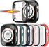6 Pack Hard Case Compatible for Apple Watch Series 3 38mm with Built-in Tempered Glass Screen Protector,JZK Thin Bumper Full Coverage Bubble-Free ...