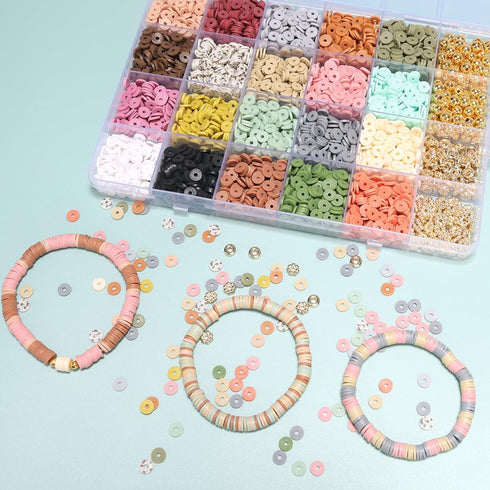 LFLIUN DIY Jewelry Making Kit Clay Beads Bracelet Making Kit, Flat Preppy Beads for Friendship Bracelets, Polymer Clay Beads Crafts Gifts...