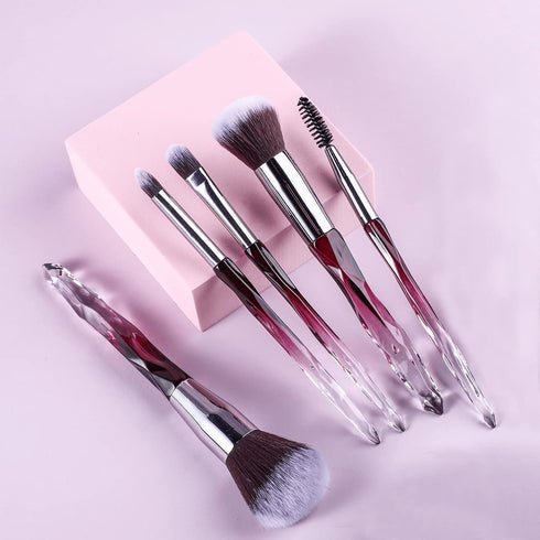 XMOSNZ Makeup Brushes 15pcs Premium Synthetic Bristles Crystal Handle Set Eyeshadow Brush Face Lip Eye Make Up Brush Sets Professional with 4 Make...