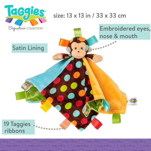 Mary Meyer Taggies Dazzle Dots Character Blanket, Monkey...