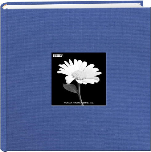 Fabric Frame Cover Photo Album 200 Pockets Hold 4x6 Photos, Sky Blue...