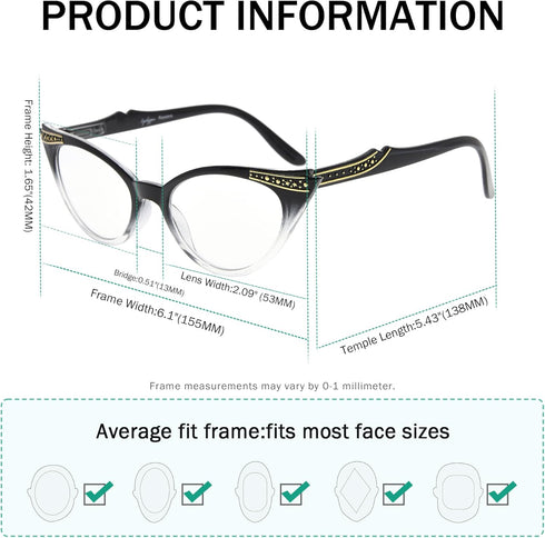 Eyekepper Spring Hinge Striped Reading Glasses (3 Pairs) Men Includes Sunshine Readers (+2.50, Black Transparent/Red Transparent/Grey Lens)...