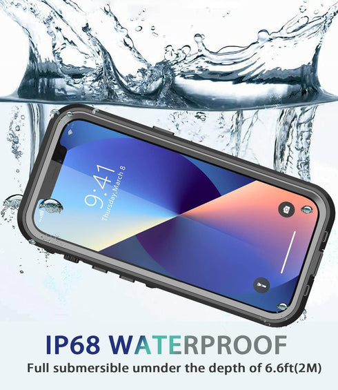 Design for iPhone 13 Waterproof Case, Full Body Shockproof Case for iPhone 13 Case with Screen Protector, Dust Proof Phone Case Cover for iPhone 1...