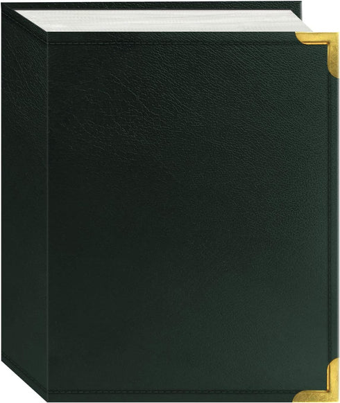 Pioneer Photo Albums E4-100/GN 100 Pocket Green Sewn Leatherette Cover with Brass Corner Accents Photo Album, 4 by 6-Inch...