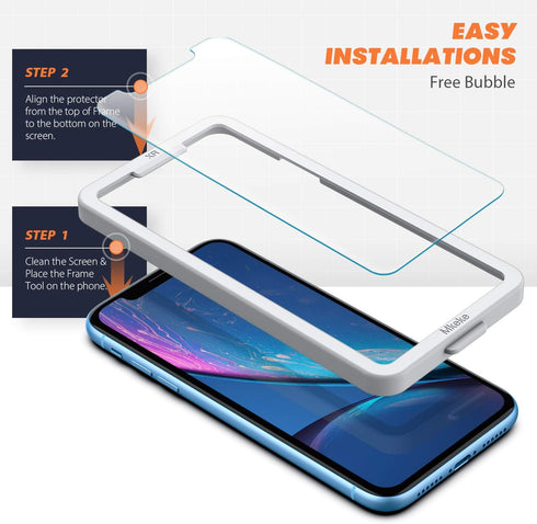 Mkeke Screen Protector, Tempered Glass Film for Apple iPhone 11 and XR, 3-Pack Clear...