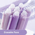 4 Pcs Erasable Gel Pens Cartoon Retractable Cute Purple Pens Soft Grip Pens 0.5mm Black Ink Pen Office School Pens Women Girls Boys Pens (Black In...