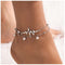 Boho Layered Pearl Anklet Silver Heartbeat Ankle Bracelet Love Heart Anklet Chain Beach Satellite Anklets Beaded Foot Chain Jewelry for Women and ...