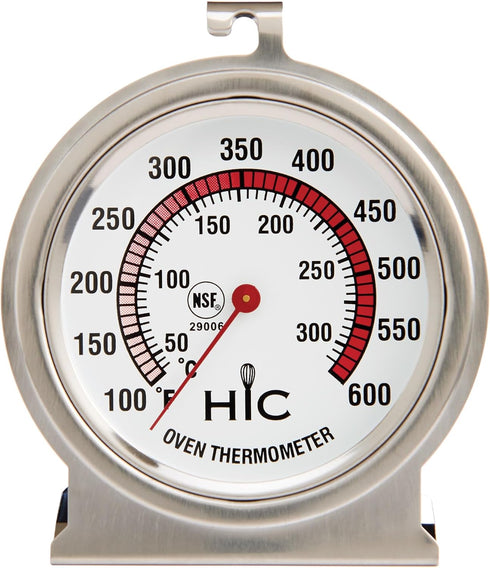 HIC Kitchen Roasting Oven Thermometer, Large 2.5-Inch Easy-Read Face, Stainless Steel...