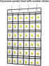 36 Clear Pockets Classroom Pocket Chart for Cell Phones, Pocket Chart for Calculator Phone Holder with 36 Number Stickers and Hooks (White)...