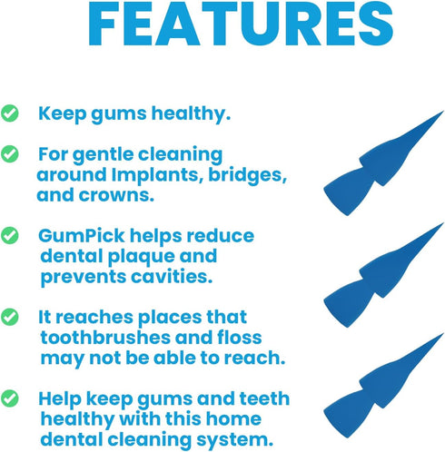 Durable Rubber Toothpick Dental Gum Massager & Stimulator - Premium Quality Gum Rubber Tip Refill for Proper Oral Care - Promotes Healthy Gums & S...